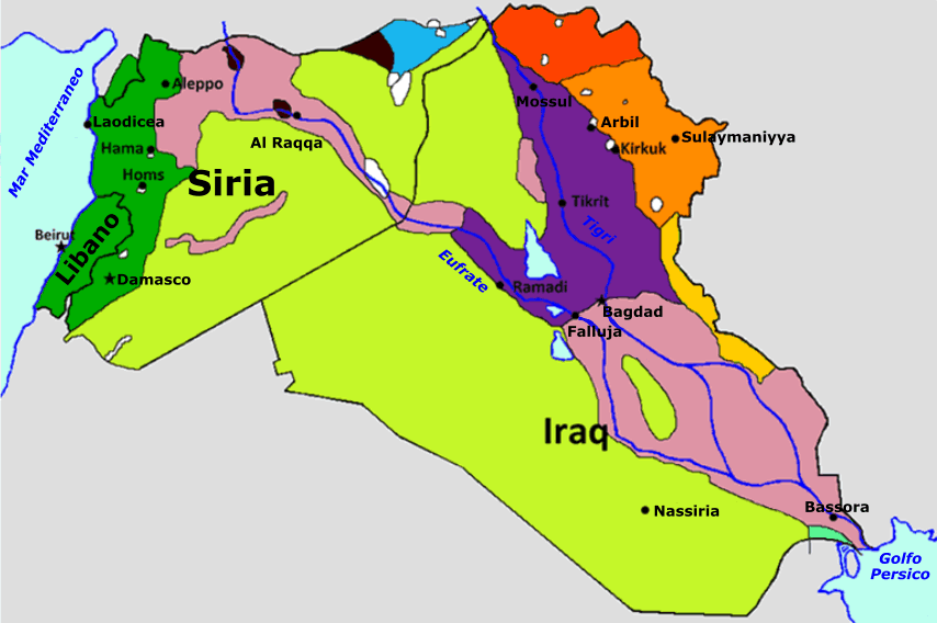Syria &amp; Iraq language map